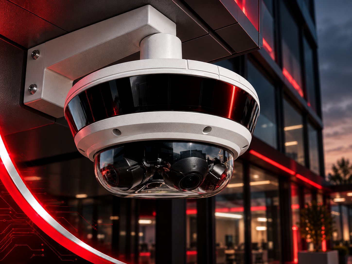 Dome-camera aan een gevel.